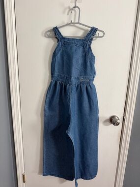 Guess Girls' Denim Midi Overalls in Blue